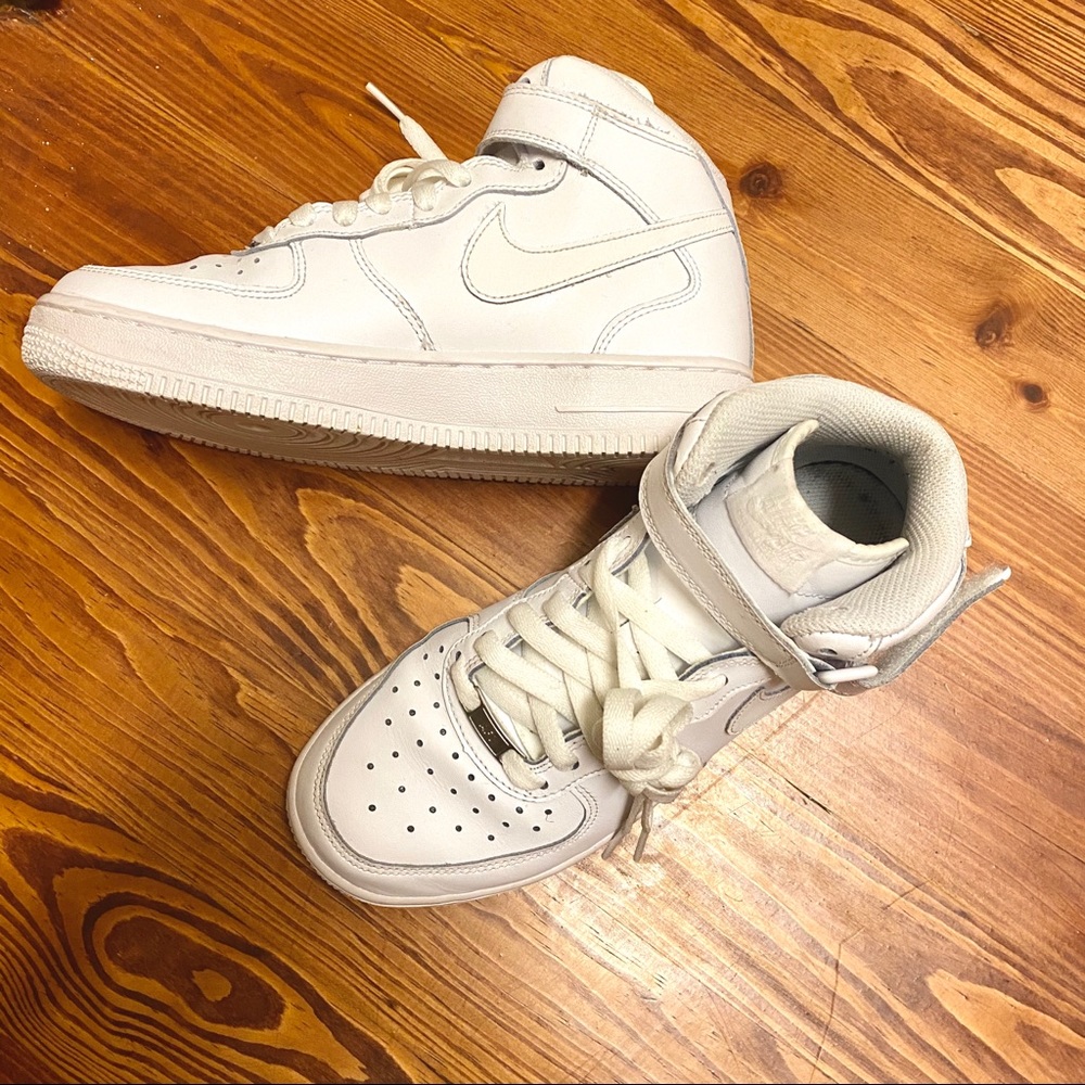 White high top Air Force ones